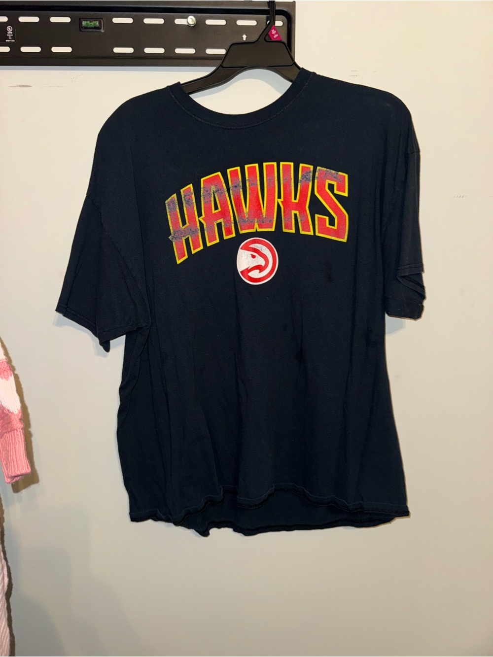 NBA Black Tee with Red and Yellow Graphic